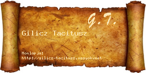 Gilicz Tacitusz névjegykártya